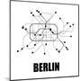 Berlin White Subway Map-null-Mounted Art Print