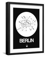 Berlin White Subway Map-NaxArt-Framed Art Print