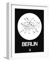 Berlin White Subway Map-NaxArt-Framed Art Print