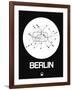 Berlin White Subway Map-NaxArt-Framed Art Print