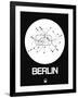 Berlin White Subway Map-NaxArt-Framed Art Print