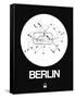 Berlin White Subway Map-NaxArt-Framed Stretched Canvas