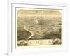 Berlin, Wisconsin - Panoramic Map-Lantern Press-Framed Art Print