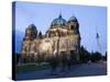 Berliner Dom Cathedral at Dusk with Fernsehturm, Telespargel Beyond, Berlin, Germany-Martin Child-Stretched Canvas