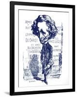 Berlioz caricature by Carjat-Etienne Carjat-Framed Giclee Print