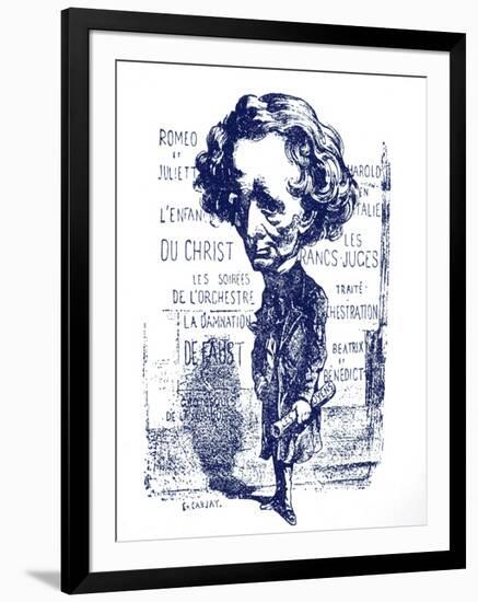 Berlioz caricature by Carjat-Etienne Carjat-Framed Giclee Print