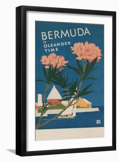 Bermuda in Oleander Time, Travel Poster-null-Framed Giclee Print