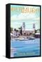Bermuda - King's Wharf-Lantern Press-Framed Stretched Canvas