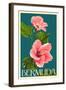 Bermuda - Pink Hibiscus-Lantern Press-Framed Art Print