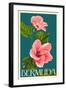 Bermuda - Pink Hibiscus-Lantern Press-Framed Art Print