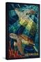 Bermuda - Sea Turtles Mosaic-Lantern Press-Stretched Canvas