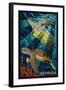 Bermuda - Sea Turtles Mosaic-Lantern Press-Framed Art Print