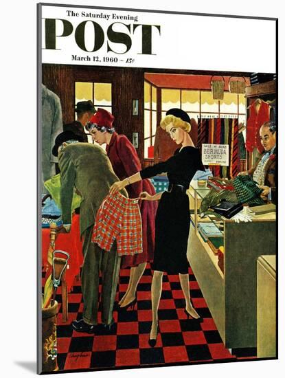 "Bermuda Shorts," Saturday Evening Post Cover, March 12, 1960-George Hughes-Mounted Giclee Print