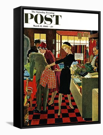 "Bermuda Shorts," Saturday Evening Post Cover, March 12, 1960-George Hughes-Framed Stretched Canvas