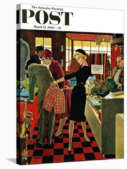 "Bermuda Shorts," Saturday Evening Post Cover, March 12, 1960-George Hughes-Stretched Canvas