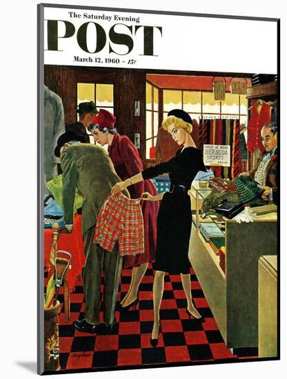 "Bermuda Shorts," Saturday Evening Post Cover, March 12, 1960-George Hughes-Mounted Giclee Print