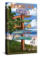Bermuda - Sign Destinations-Lantern Press-Stretched Canvas