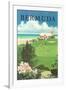 Bermuda Travel Poster-Found Image Press-Framed Giclee Print