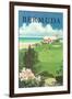 Bermuda Travel Poster-Found Image Press-Framed Giclee Print