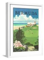 Bermuda Travel Poster-Found Image Press-Framed Premium Giclee Print