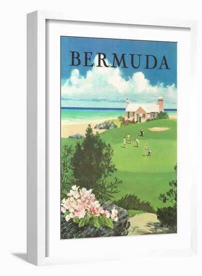 Bermuda Travel Poster-Found Image Press-Framed Premium Giclee Print