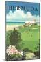 Bermuda Travel Poster-Found Image Press-Mounted Premium Giclee Print