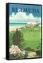 Bermuda Travel Poster-Found Image Press-Framed Stretched Canvas