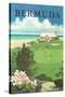 Bermuda Travel Poster-Found Image Press-Stretched Canvas