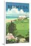 Bermuda Travel Poster-Found Image Press-Framed Giclee Print