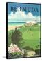 Bermuda Travel Poster-Found Image Press-Framed Stretched Canvas