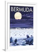 Bermuda - Turtles Hatching-Lantern Press-Framed Art Print