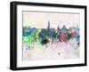 Bern Skyline in Watercolor Background-paulrommer-Framed Art Print
