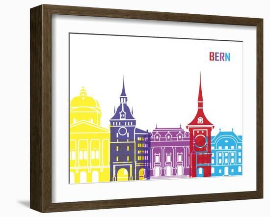 Bern Skyline Pop-paulrommer-Framed Art Print