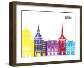 Bern Skyline Pop-paulrommer-Framed Art Print