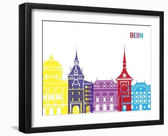 Bern Skyline Pop-paulrommer-Framed Art Print