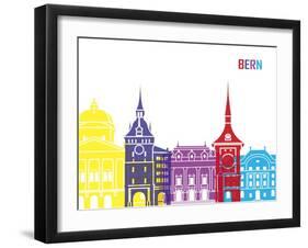 Bern Skyline Pop-paulrommer-Framed Art Print