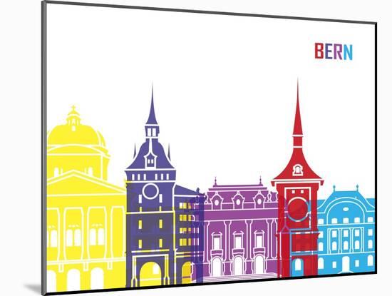 Bern Skyline Pop-paulrommer-Mounted Art Print