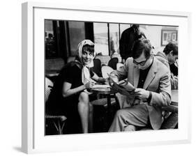 Bernadette Lafont and Claude Chabrol sur le tournage du film Les Godelureaux by ClaudeChabrol, 1961-null-Framed Photo