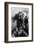 Bernadette Lafont as a young woman (16) on horse in Nimes, France, 1954 (b/w photo)-null-Framed Photo