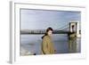 Bernadette Lafont, as a young woman, south of France, c. 1954 (photo)-null-Framed Photo