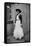 Bernadette Lafont, as a young woman, with traditional suit from Nimes, c. 1954 (b/w photo)-null-Framed Stretched Canvas
