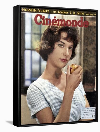 Bernadette Lafont faisant la Une du magazine Cinemonde du 6 octobre, 1959 (photo)-null-Framed Stretched Canvas