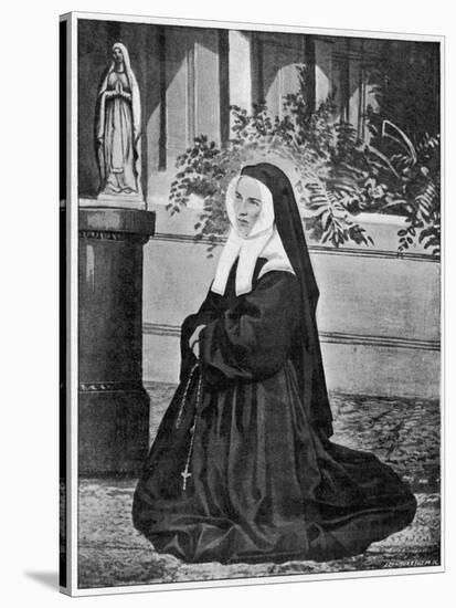 Bernadette Soubirous French Visionary and Saint as a Nun at Nevers-null-Stretched Canvas