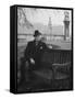 Bernard Baruch Sitting Alone on a Bench in St. James Park-Bob Landry-Framed Stretched Canvas