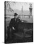 Bernard Baruch Sitting Alone on a Bench in St. James Park-Bob Landry-Stretched Canvas