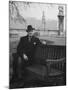 Bernard Baruch Sitting Alone on a Bench in St. James Park-Bob Landry-Mounted Premium Photographic Print