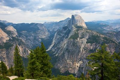 California, Yosemite National Park, Half Dome, North Dome and Mount Watkins