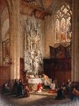 Interior Of The Church Of St Waudru, Mons-Bernard Neyt-Framed Stretched Canvas