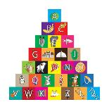 Children's Alphabet Building Blocks Isolated on White-Bernard Rabone-Mounted Premium Giclee Print