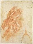 Suspended Angel and Architectural Sketch, c.1600-Bernardino Barbatelli Poccetti-Framed Stretched Canvas